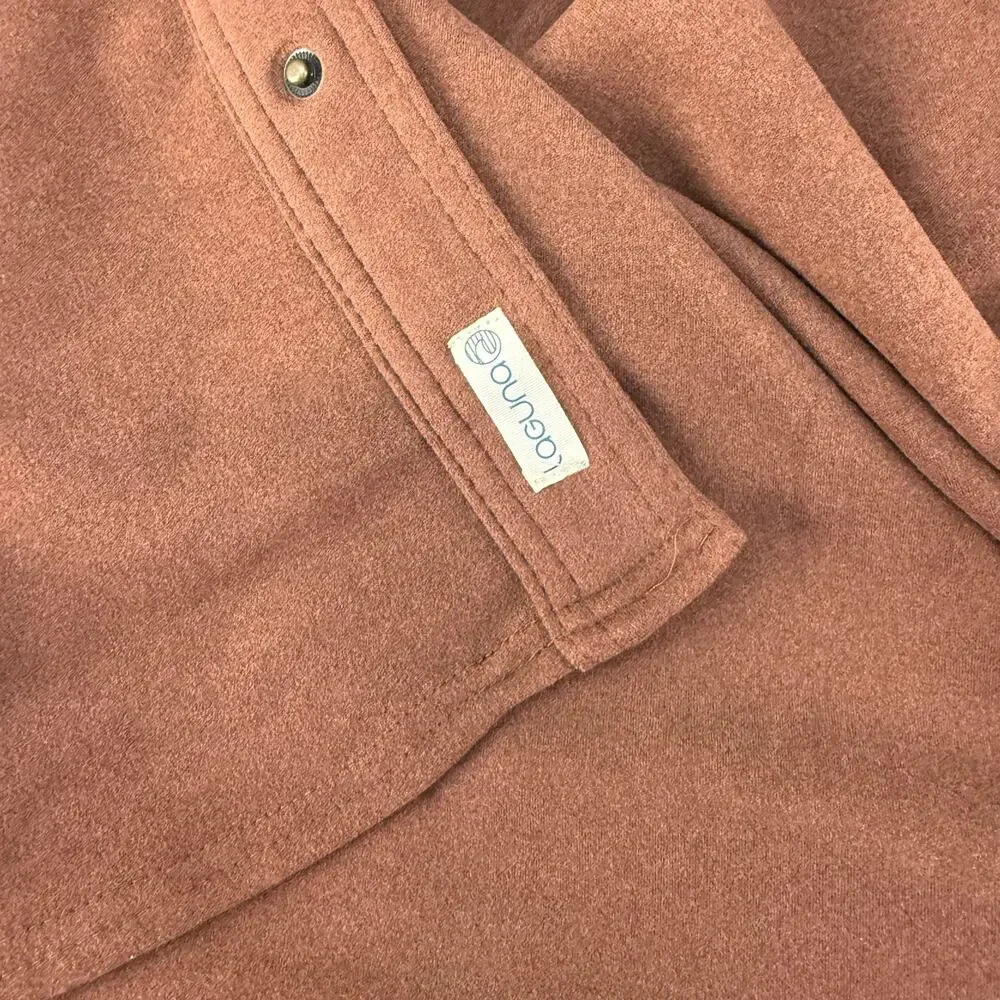 Laguna Shirt Jacket Men's M Brown Snap Front Shacket Fleece Outerwear Preppy - Picture 5 of 11